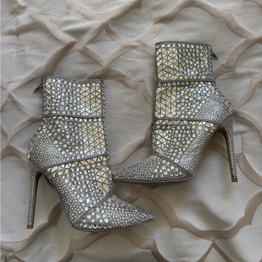Steve Madden Silver Studded Heeled Boots